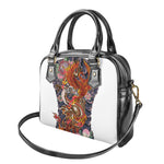 Japanese Dragon And Phoenix Tattoo Print Shoulder Handbag