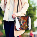 Japanese Dragon And Phoenix Tattoo Print Shoulder Strap Bible Bag