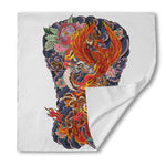 Japanese Dragon And Phoenix Tattoo Print Silk Bandana