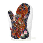 Japanese Dragon And Phoenix Tattoo Print Single Oven Mitt