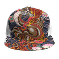 Japanese Dragon And Phoenix Tattoo Print Snapback Cap