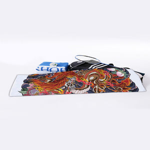 Japanese Dragon And Phoenix Tattoo Print Sports Towel