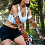 Japanese Dragon And Phoenix Tattoo Print Sun Protection Arm Sleeves