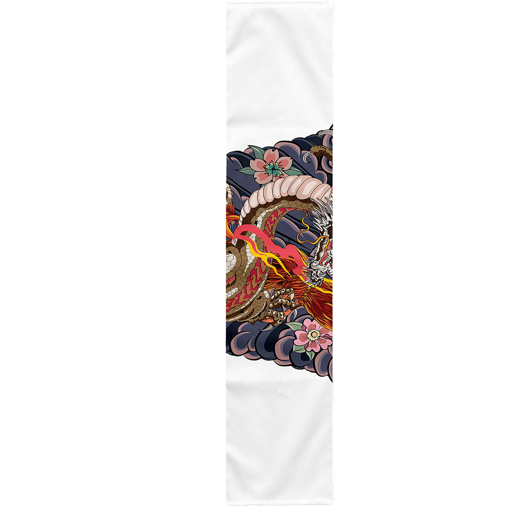 Japanese Dragon And Phoenix Tattoo Print Table Runner