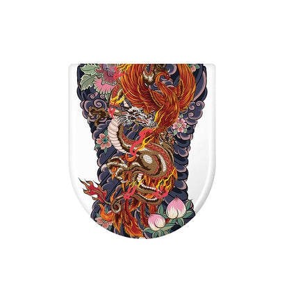 Japanese Dragon And Phoenix Tattoo Print Toilet Lid Cover