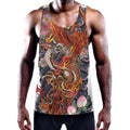 Japanese Dragon And Phoenix Tattoo Print Men's Workout Tank Top