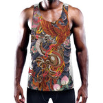 Japanese Dragon And Phoenix Tattoo Print Training Tank Top