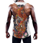 Japanese Dragon And Phoenix Tattoo Print Training Tank Top