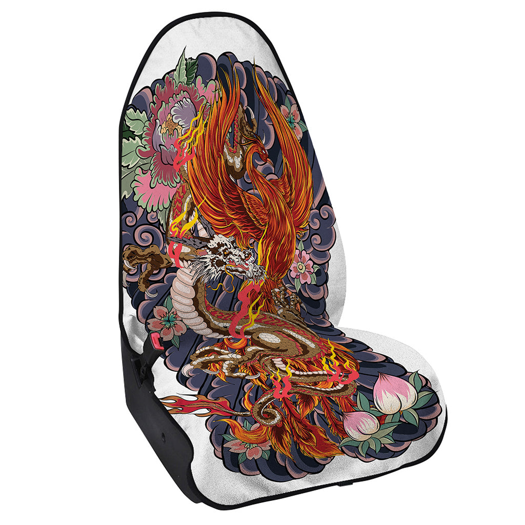 Japanese Dragon And Phoenix Tattoo Print Waterproof Car Seat Cover