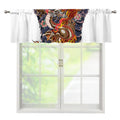 Japanese Dragon And Phoenix Tattoo Print Window Valance
