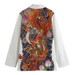 Japanese Dragon And Phoenix Tattoo Print Women's Blazer