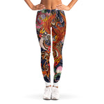 Japanese Dragon And Phoenix Tattoo Print Women's Leggings