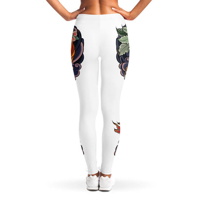 Japanese Dragon And Phoenix Tattoo Print Women's Leggings