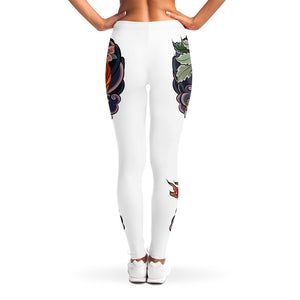 Japanese Dragon And Phoenix Tattoo Print Women's Leggings