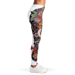 Japanese Dragon And Phoenix Tattoo Print Women's Leggings