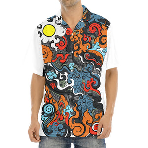 Japanese Elemental Tattoo Print Aloha Shirt