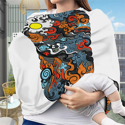 Japanese Elemental Tattoo Print Baby Seat Cover