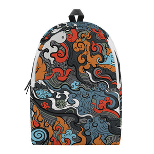 Japanese Elemental Tattoo Print Backpack