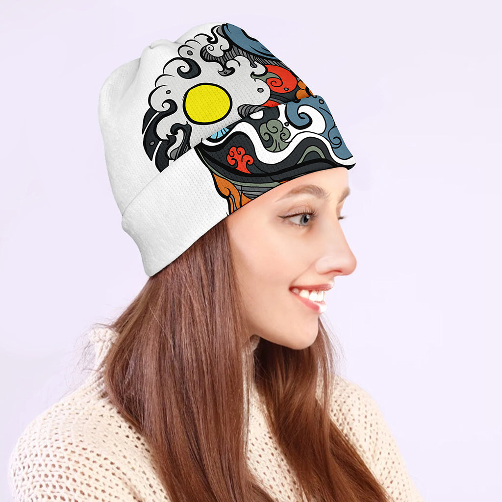 Japanese Elemental Tattoo Print Beanie