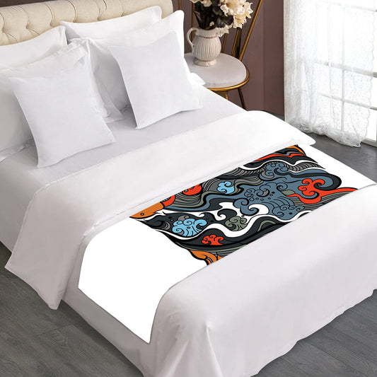 Japanese Elemental Tattoo Print Bed Runner