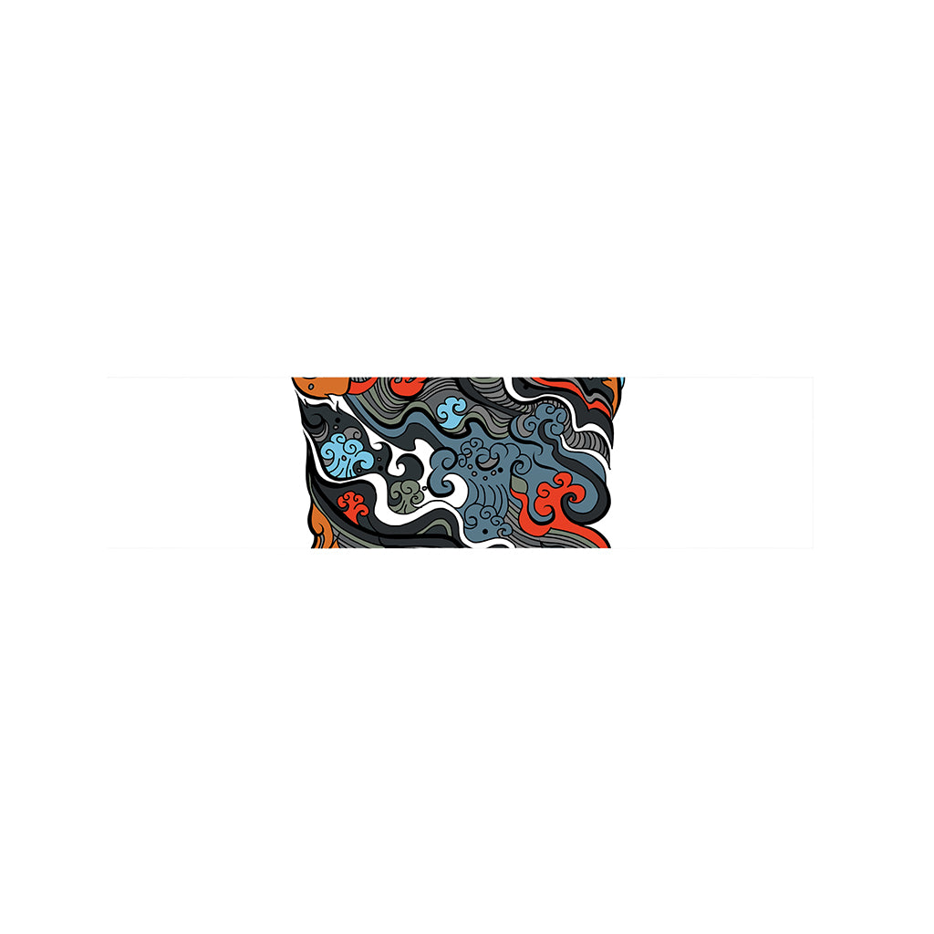 Japanese Elemental Tattoo Print Bed Runner