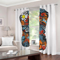 Japanese Elemental Tattoo Print Dimout Grommet Curtains