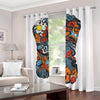 Japanese Elemental Tattoo Print Blackout Grommet Curtains