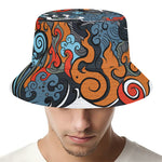 Japanese Elemental Tattoo Print Bucket Hat