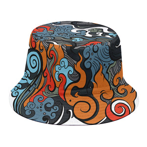 Japanese Elemental Tattoo Print Bucket Hat