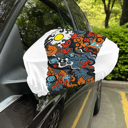 Japanese Elemental Tattoo Print Car Side Mirror Covers