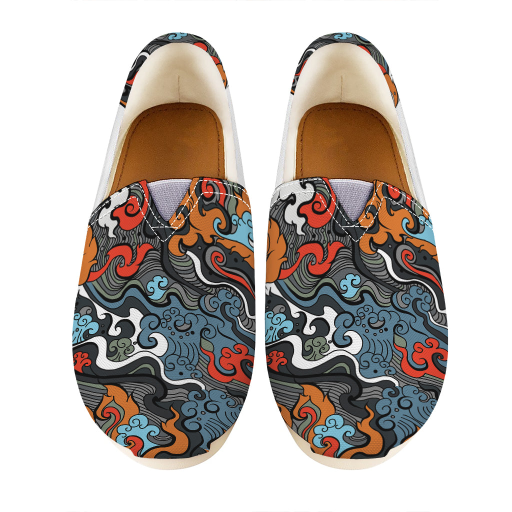 Japanese Elemental Tattoo Print Casual Shoes