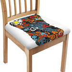 Japanese Elemental Tattoo Print Chair Cushion Cover
