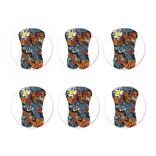 Japanese Elemental Tattoo Print Coaster Set