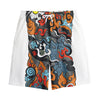 Japanese Elemental Tattoo Print Cotton Shorts