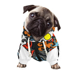 Japanese Elemental Tattoo Print Dog Zip Up Hoodie