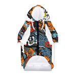 Japanese Elemental Tattoo Print Dog Zip Up Hoodie