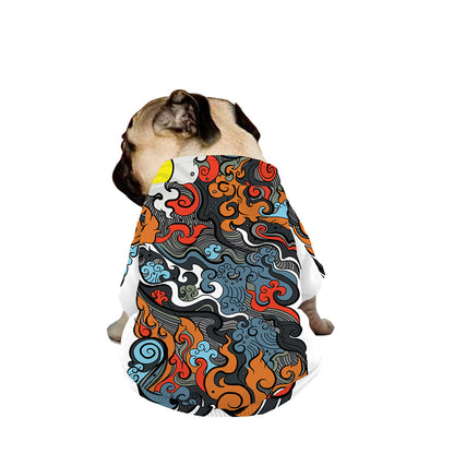 Japanese Elemental Tattoo Print Dog Zip Up Jacket