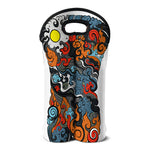 Japanese Elemental Tattoo Print Double Neoprene Wine Tote