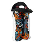 Japanese Elemental Tattoo Print Double Neoprene Wine Tote