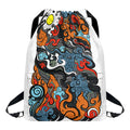 Japanese Elemental Tattoo Print Drawstring Backpack