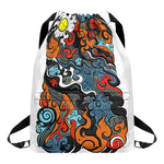 Japanese Elemental Tattoo Print Drawstring Backpack