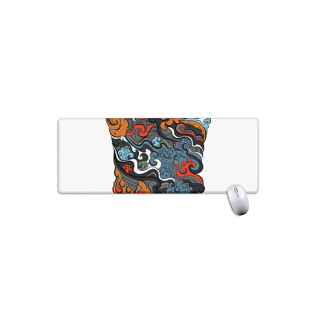 Japanese Elemental Tattoo Print Extended Mouse Pad