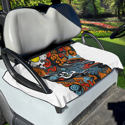 Japanese Elemental Tattoo Print Golf Cart Seat Cover