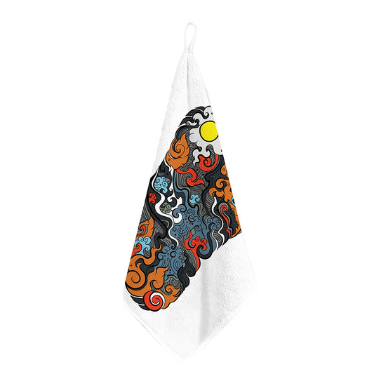 Japanese Elemental Tattoo Print Hand Towel