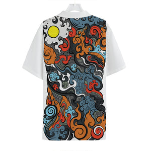 Japanese Elemental Tattoo Print Hawaiian Shirt