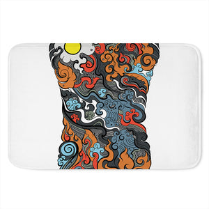 Japanese Elemental Tattoo Print Indoor Door Mat