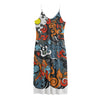 Japanese Elemental Tattoo Print Jersey Midi Cami Dress