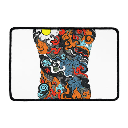 Japanese Elemental Tattoo Print Kitchen Mat