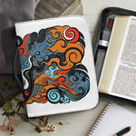 Japanese Elemental Tattoo Print Leather Bible Cover
