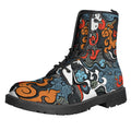 Japanese Elemental Tattoo Print Lace-Up Boots